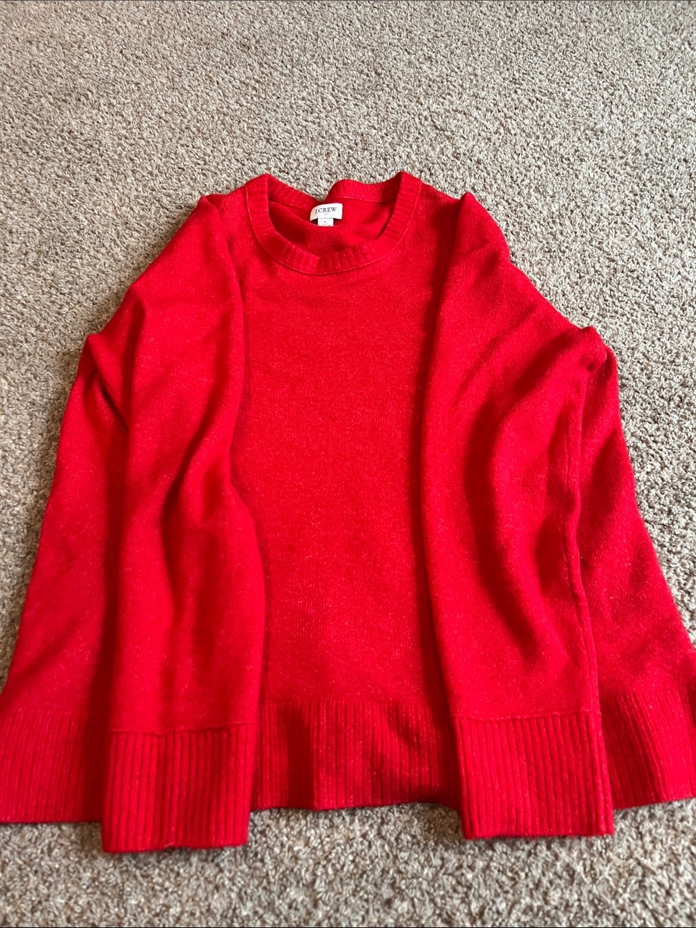 J. Crew Bright Red Crewneck Sweater